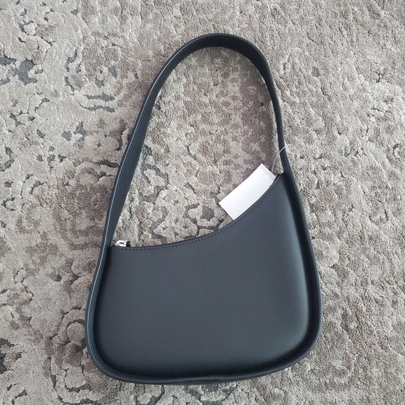 The Row Half Moon Bag in Black Leather - Picture 6 of 10